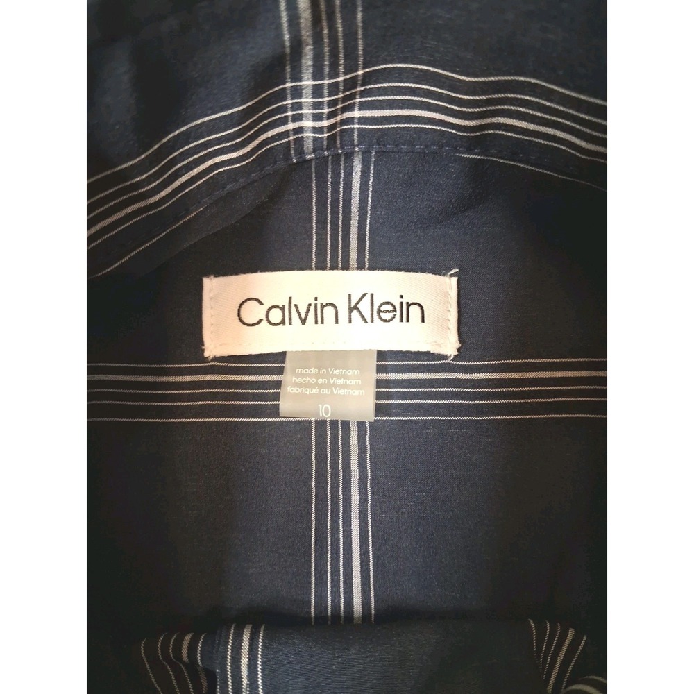Calvin Klein Plaid Midi Dress Size 10 Office Workwear Casual - Picture 8 of 11
